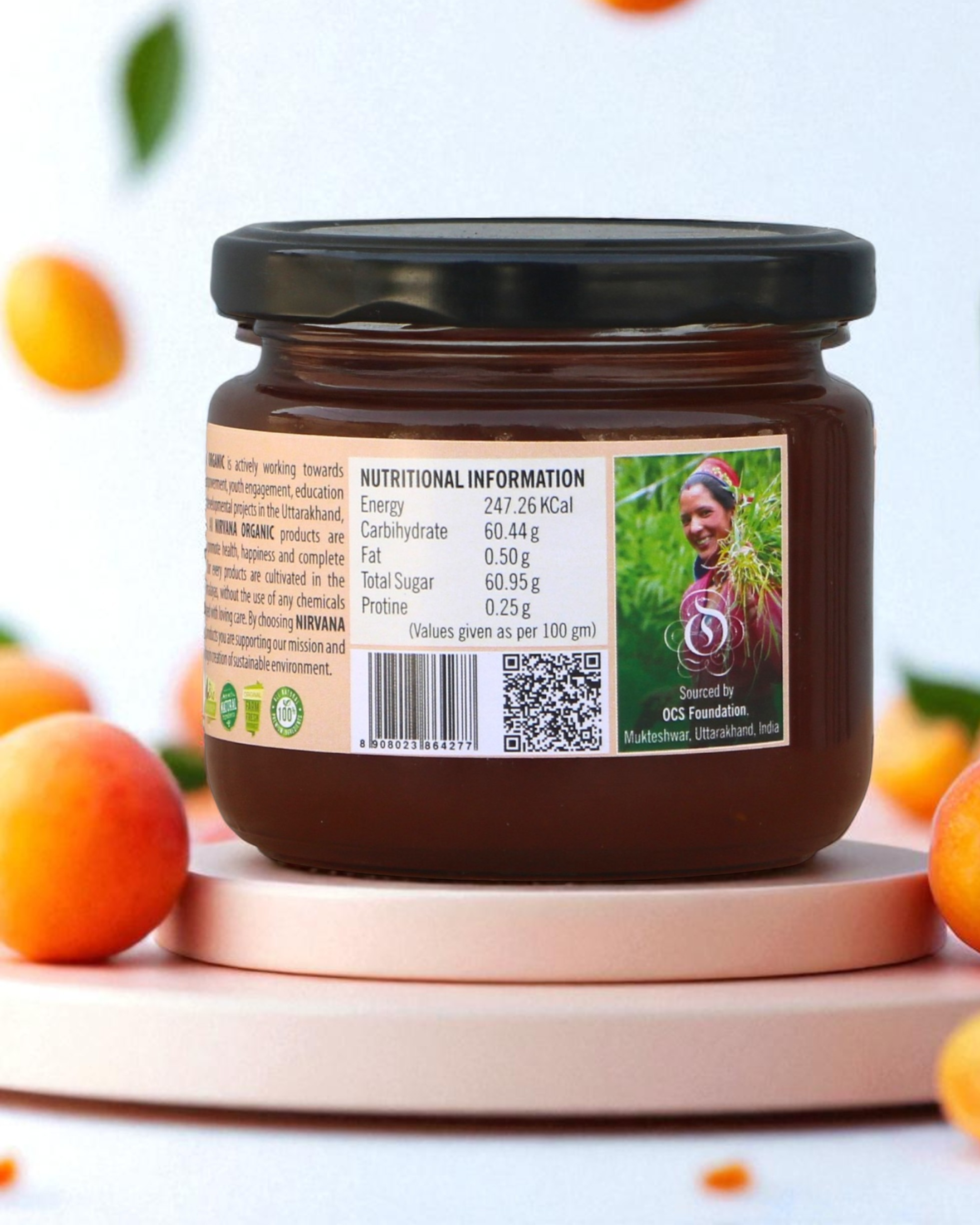 Apricot Jam-Sweet & Tangy Himalayan Apricot -Free from Synthetic Food Color (375gms)