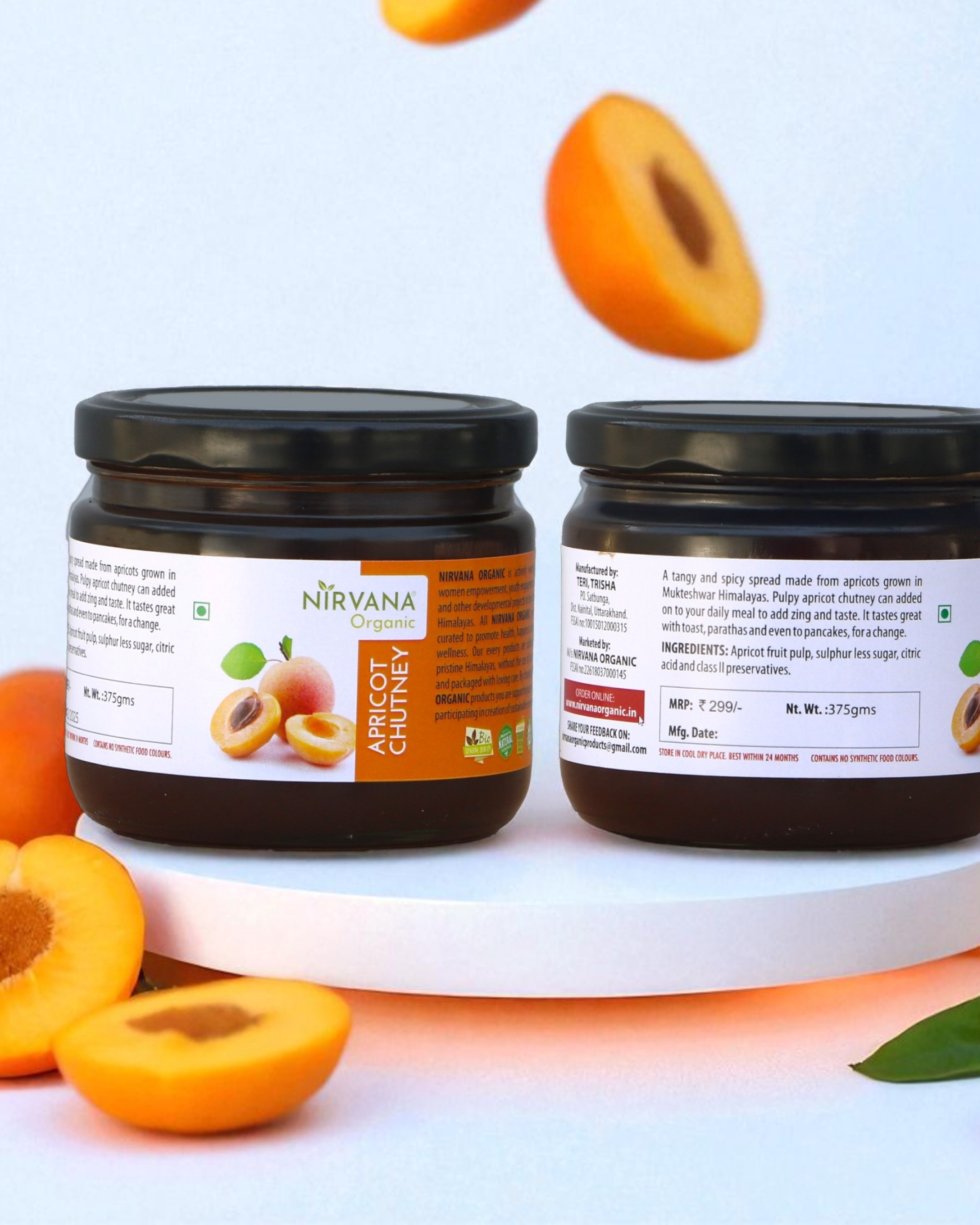 Apricot Chutney-Sweet & Tangy Himalayan Apricot Spread-Free from Synthetic Food Color (375gms)
