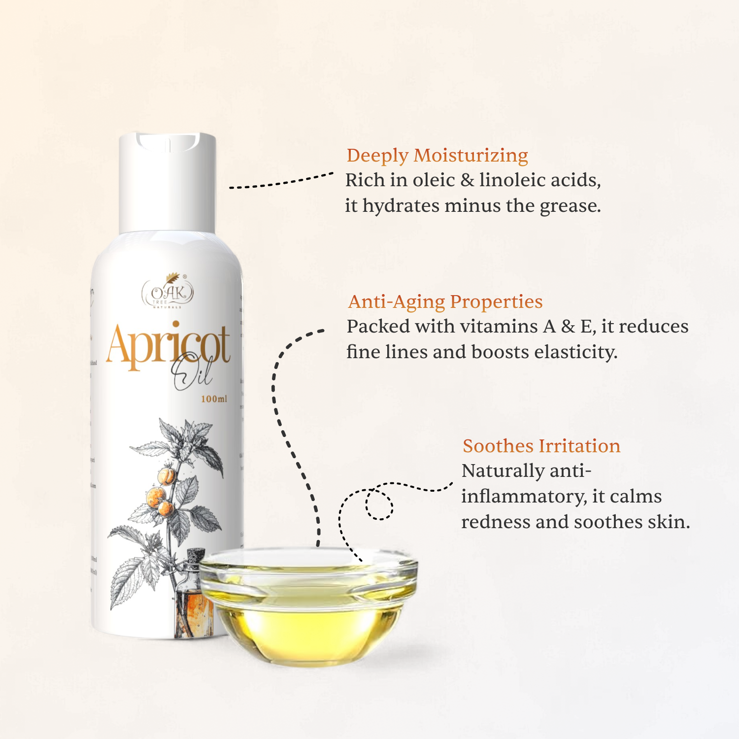 Apricot Oil for Radiant Skin rich in Vitamin C & E (100ml)