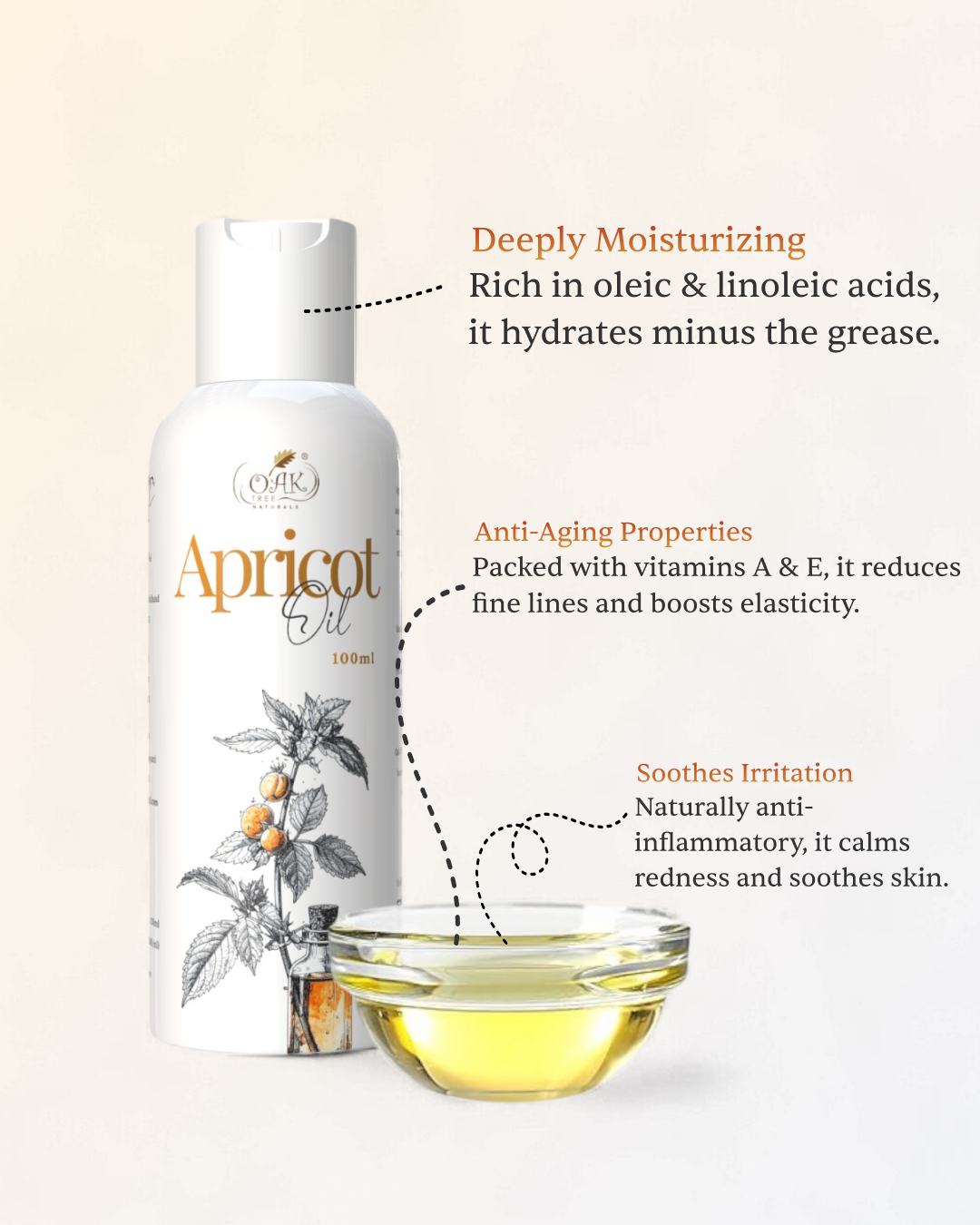 Apricot Seed Oil for Skin: Natural Hydration and Glow(100ml)