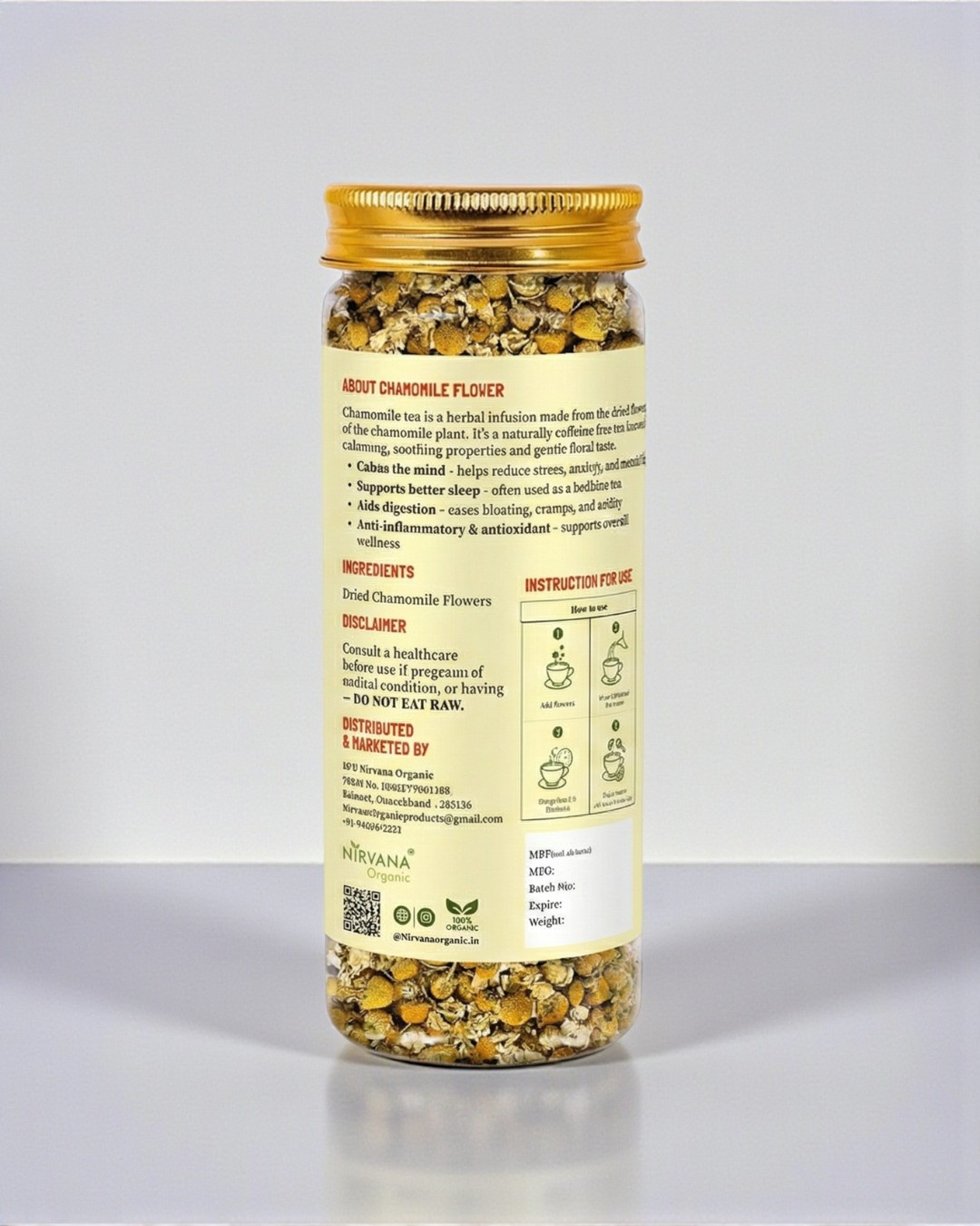 Chamomile flower infusions