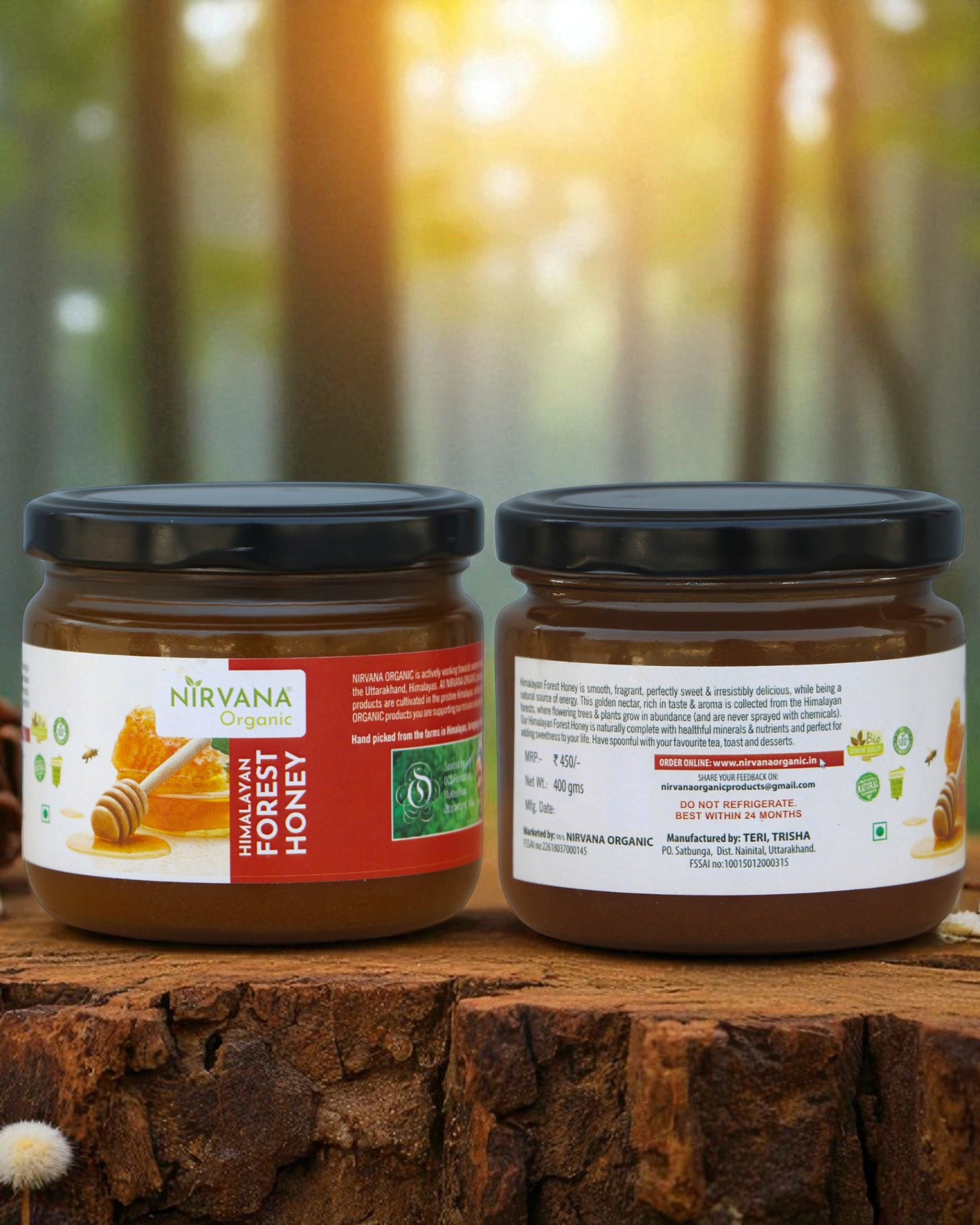 Raw Himalayan Forest Honey | Pure Dark Honey from Wild Bee Hives 400g