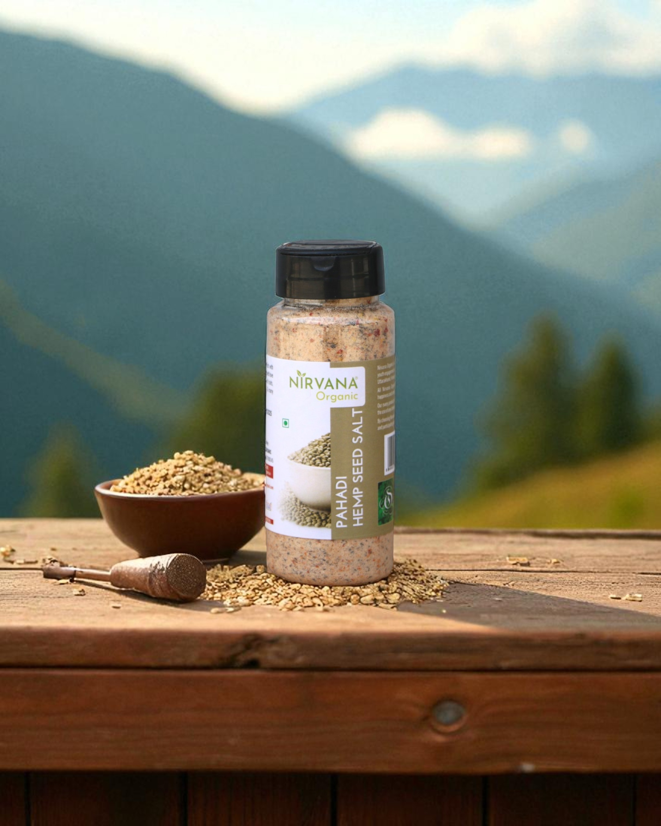 Pahadi Bhang Dana Namak-Himalayan Hemp Seed Salt | Hand Made by Traditional Stone Grinding | Supports Healthy Heart | (150gms)