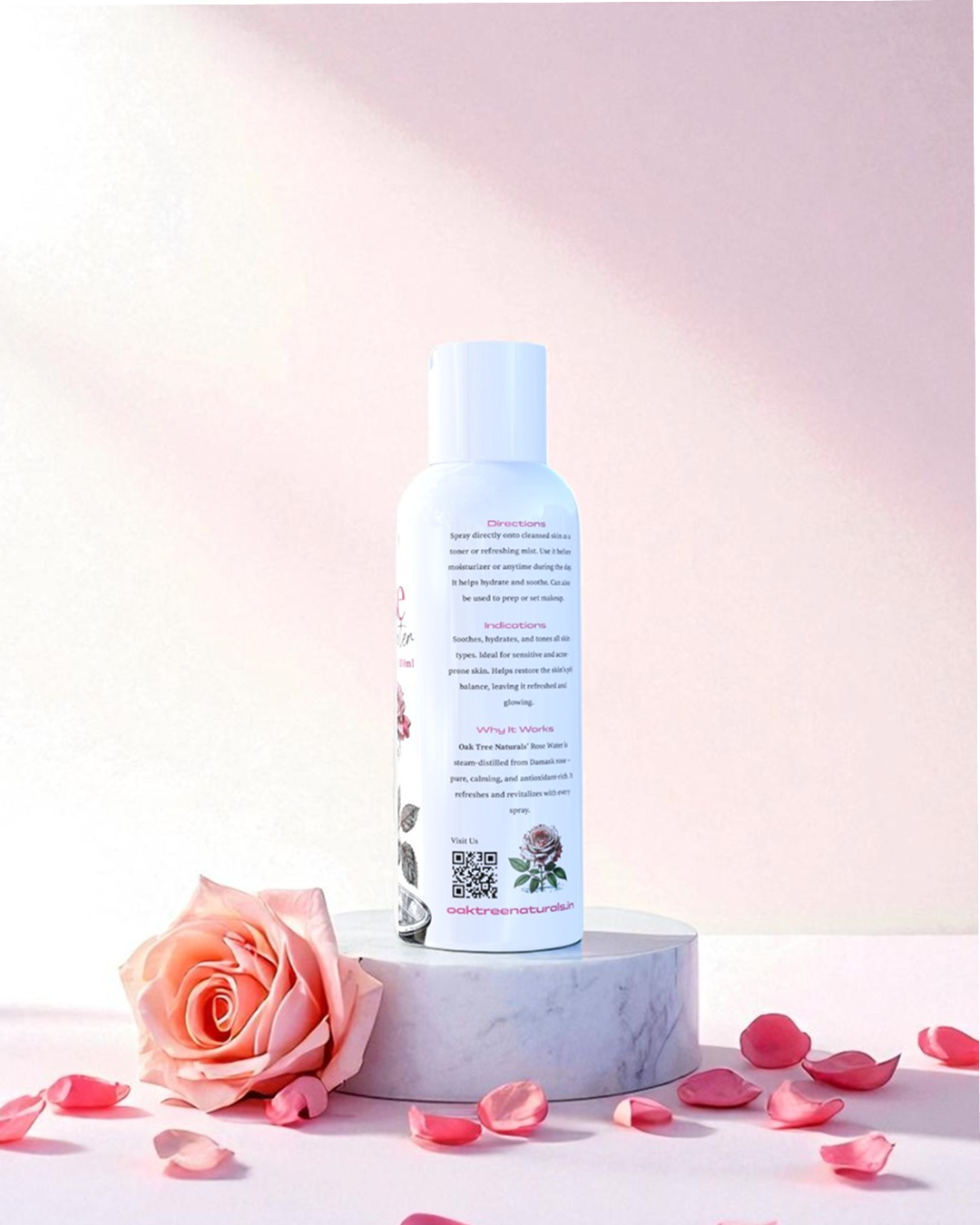 Premium Rose Water Face Mist | Pure Gulaab Jal Mist | Made from Real Damask Roses (100ml)