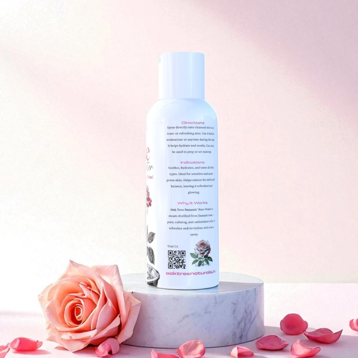 Premium Rose Water Face Mist | Pure Gulaab Jal Mist | Made from Real Damask Roses (100ml)