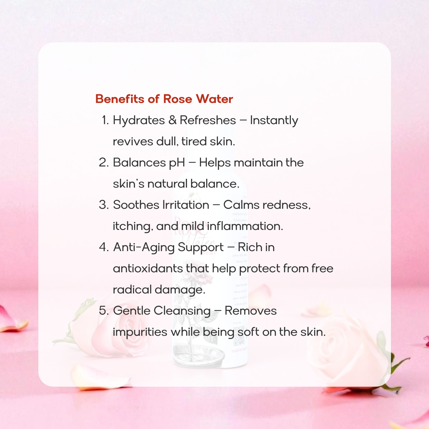 Premium Rose Water Face Mist | Pure Gulaab Jal Mist | Made from Real Damask Roses (100ml)