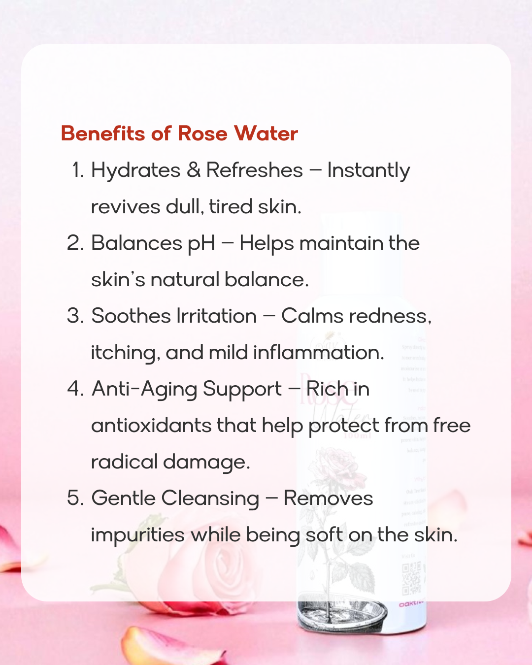 Premium Rose Water Face Mist | Pure Gulaab Jal Mist | Made from Real Damask Roses (100ml)