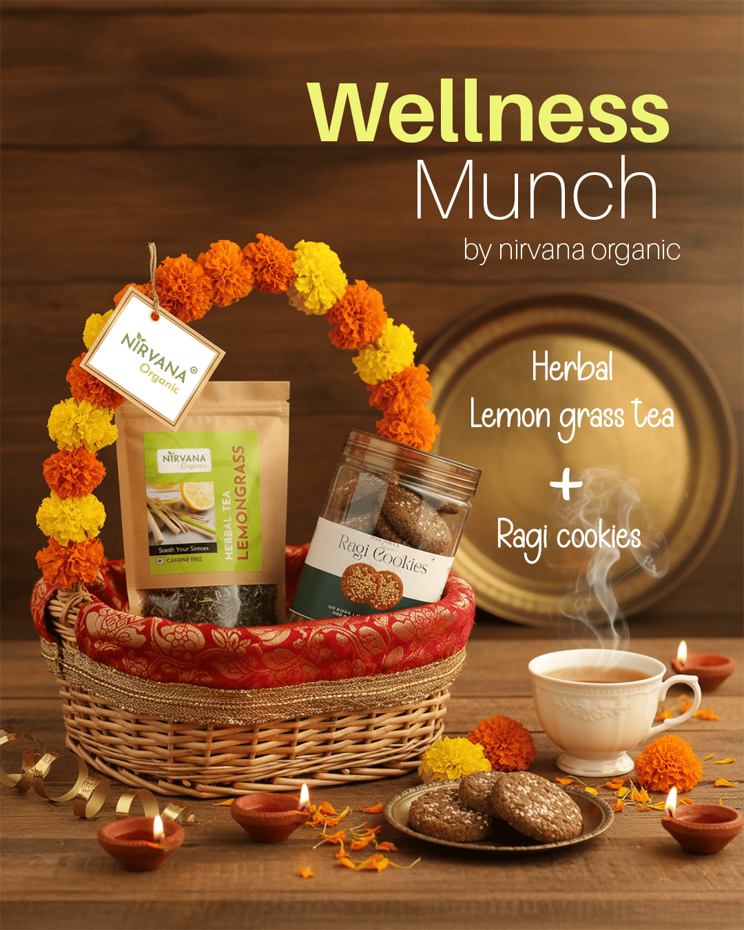 Wellness munch- herbal lemon grass ragi cookies