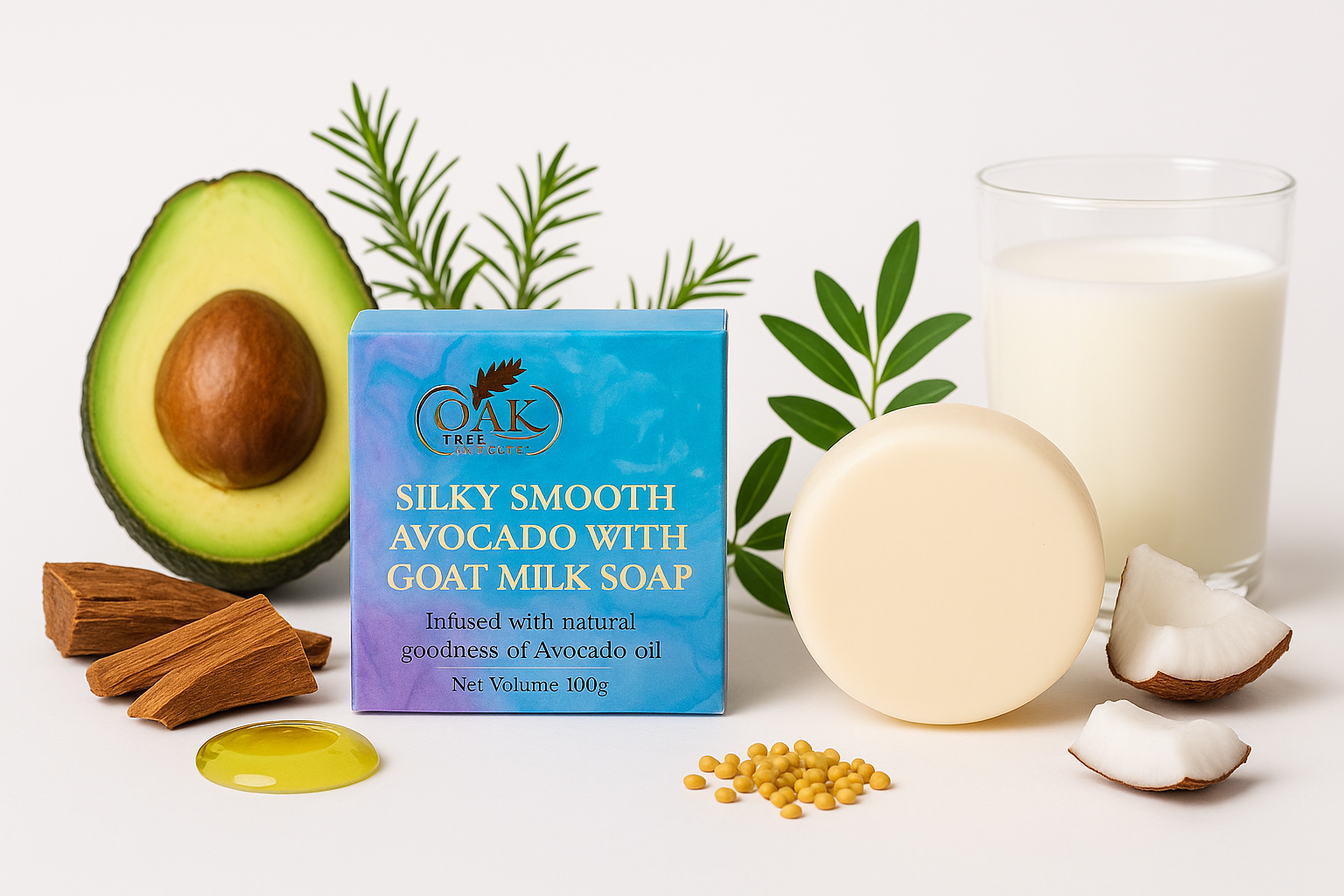 Avocado Goat Milk Soap with Raw Ingredients