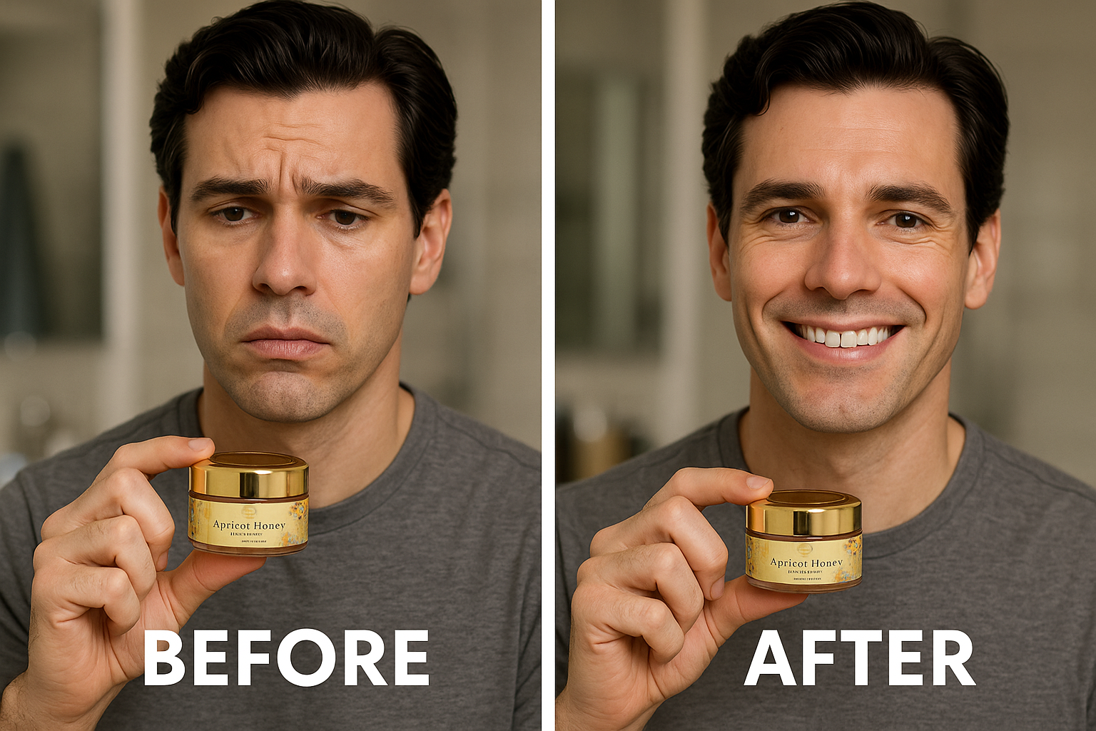 Before and After Apricot Honey Lip Balm Results - Handsome Man