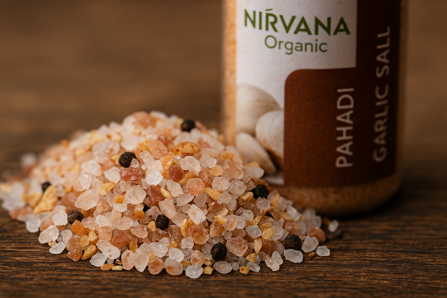 Close-up texture of Pahadi Garlic Salt blend