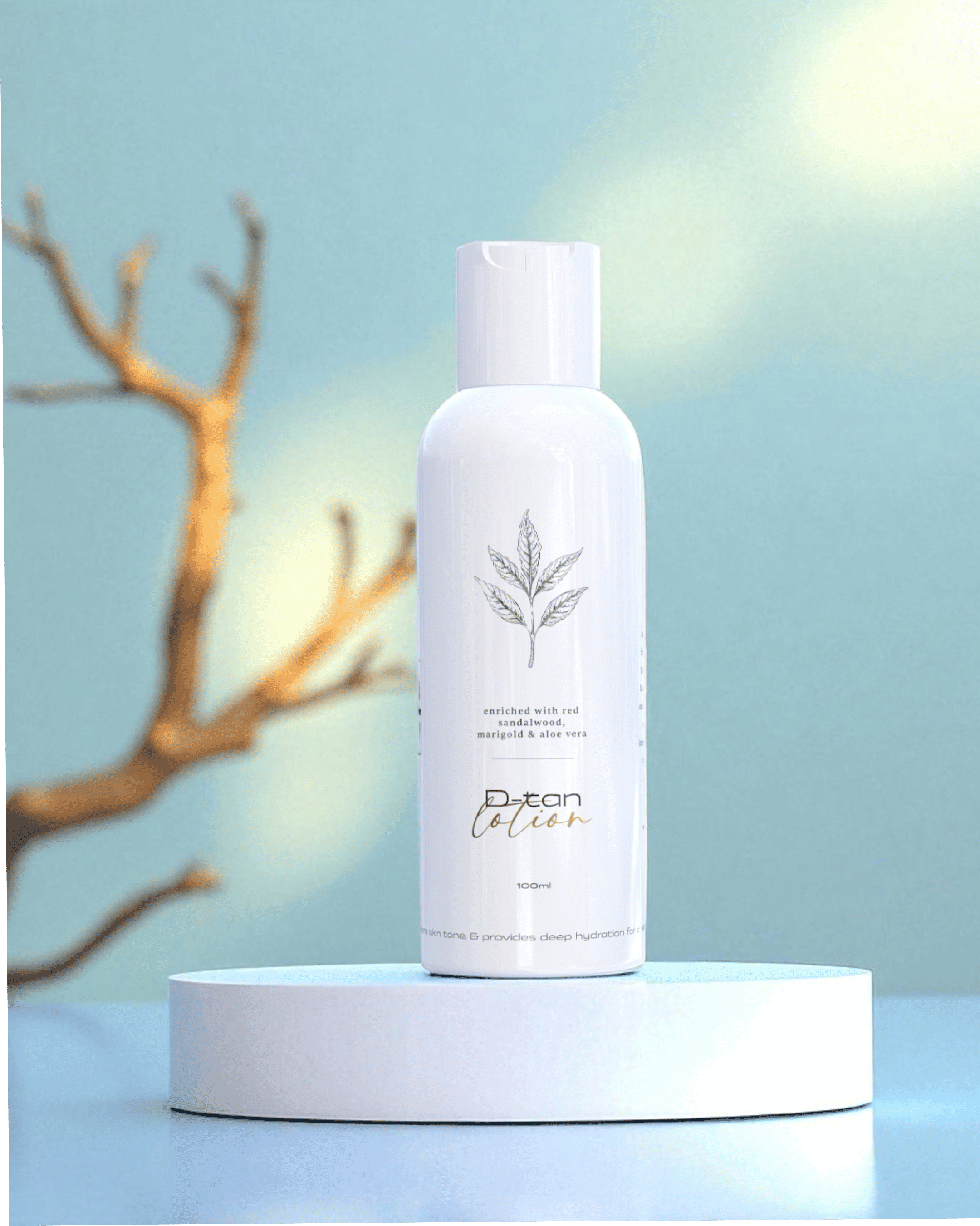 D-Tan Lotion - Natural Tan Remover with Seabuckthorn, Mulberry Extracts, Marigold & Aloe Vera