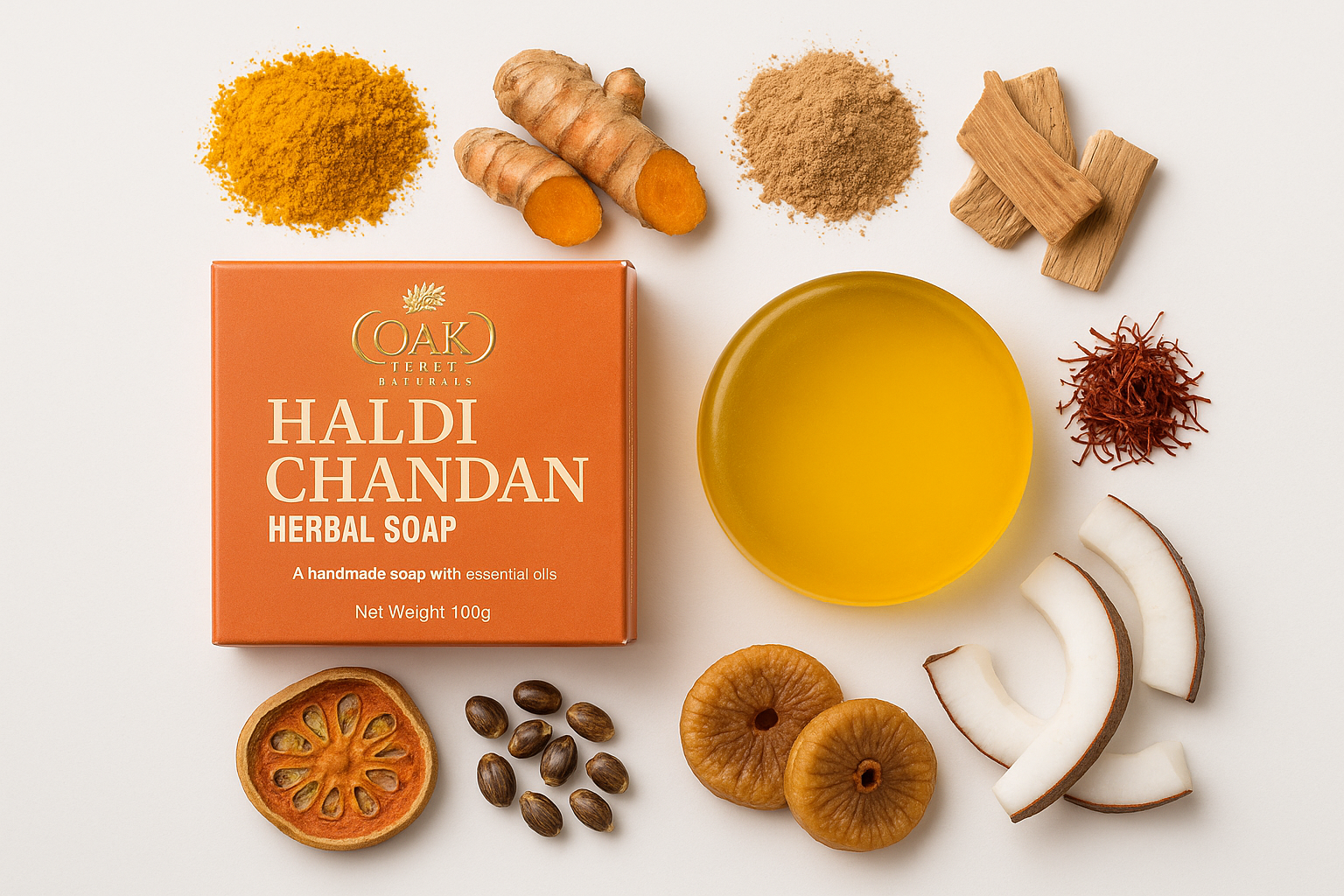 Haldi Chandan Soap with Raw Ingredients