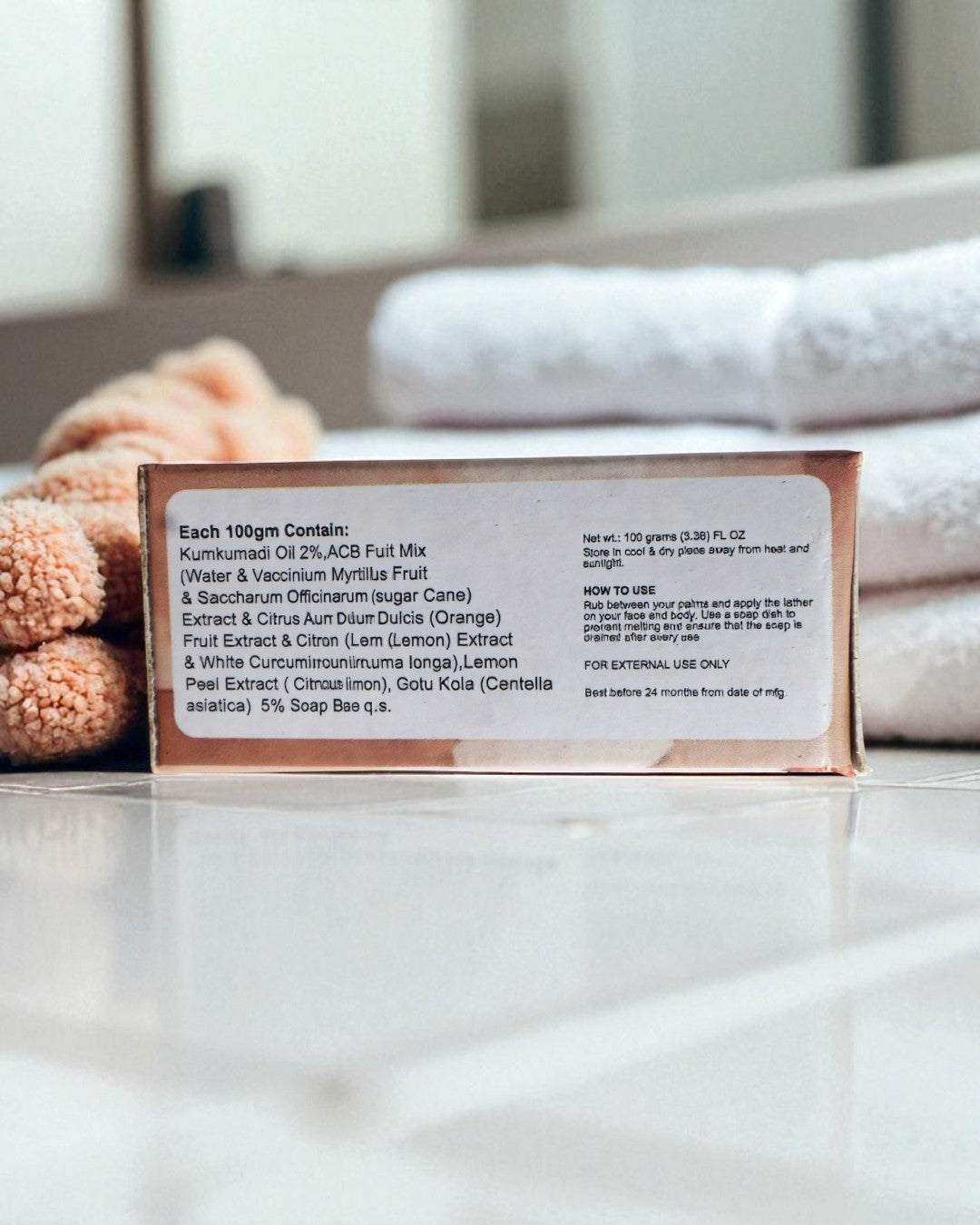 Advanced Kumkumadi Body Soap | Kumkumadi Oil, ACB Fruit Mix & Gold Glitter