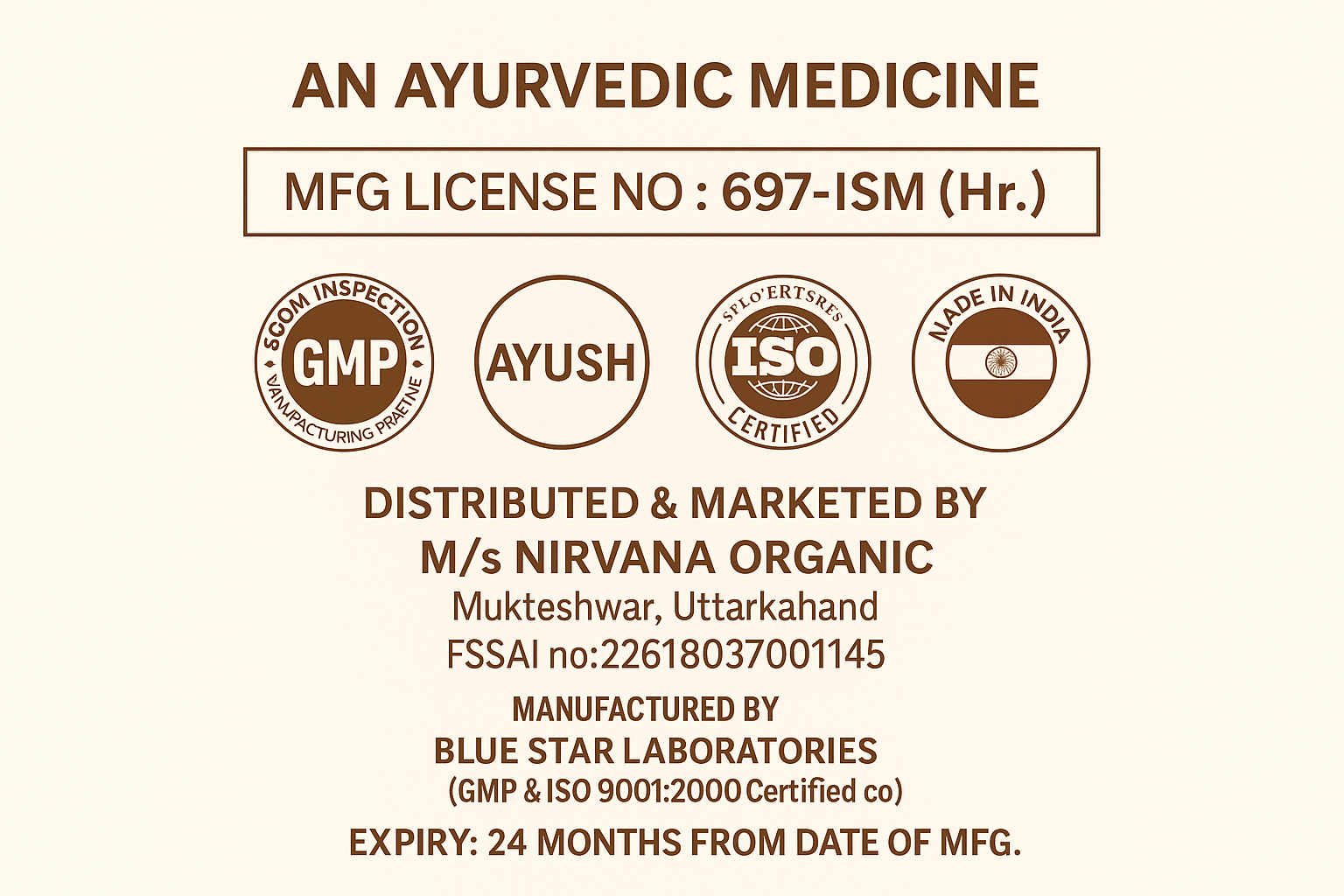 Nirvana Organic certifications and quality standards showcase