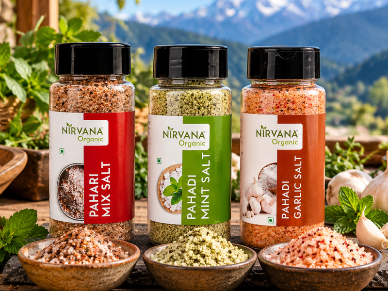 Pahadi Namak Combo: Garlic, Mint & Mix Salt | Nirvana Organic