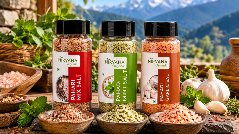 Pahadi Namak Combo: Garlic, Mint & Mix Salt | Nirvana Organic