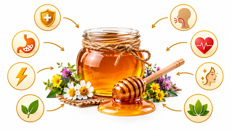 What are the health benefits of consuming multiflora honey?