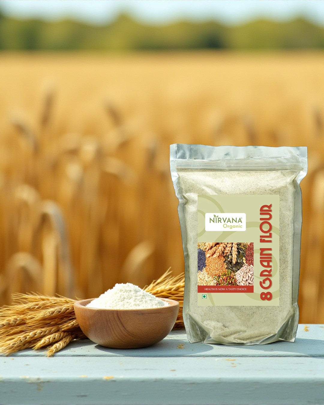 8 Grain Flour-Multi Grain Atta-High in Fiber & Protein-Easy in Digestion (1Kg)