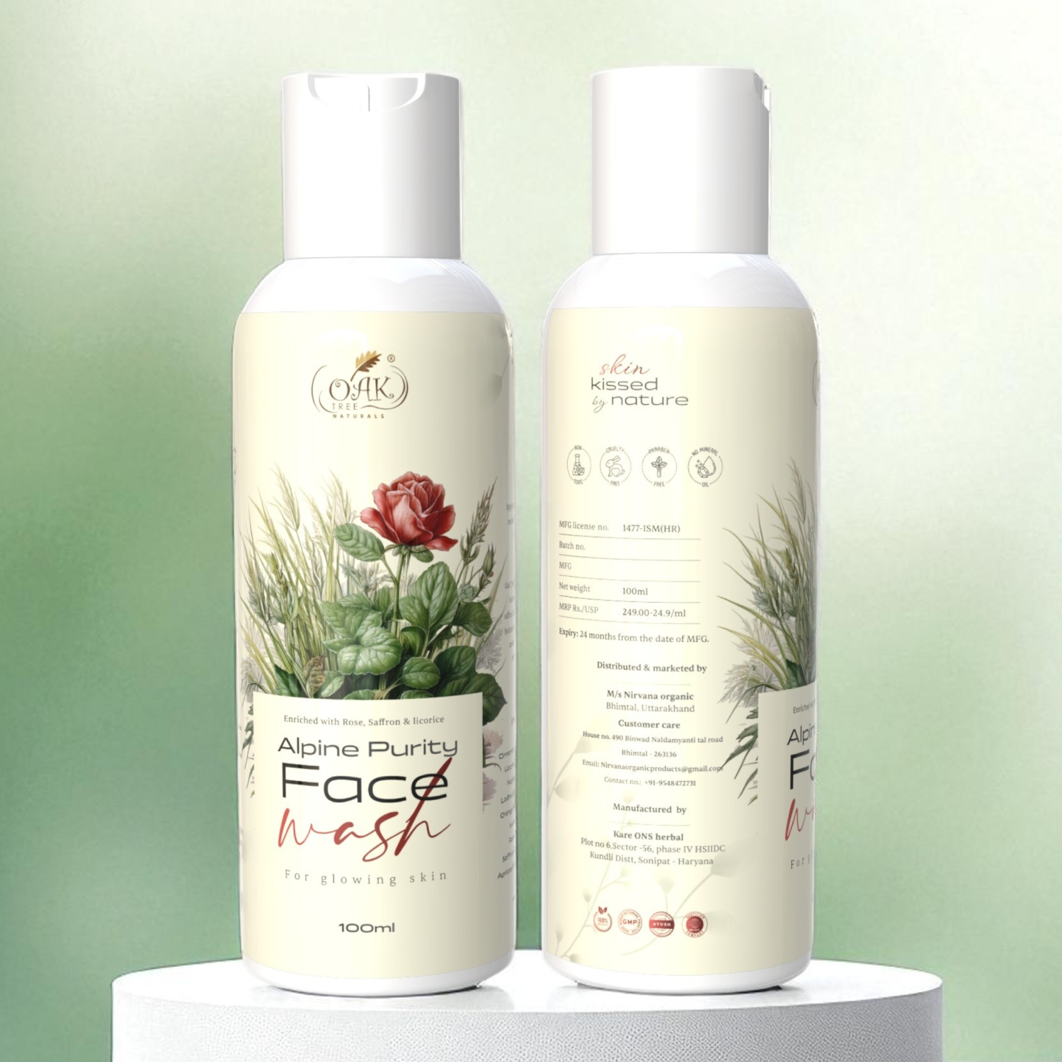 Rose Gold Face Wash for Glowing Skin | Natural Rose Saffron Cleanser | Radiant Complexion (100ml)