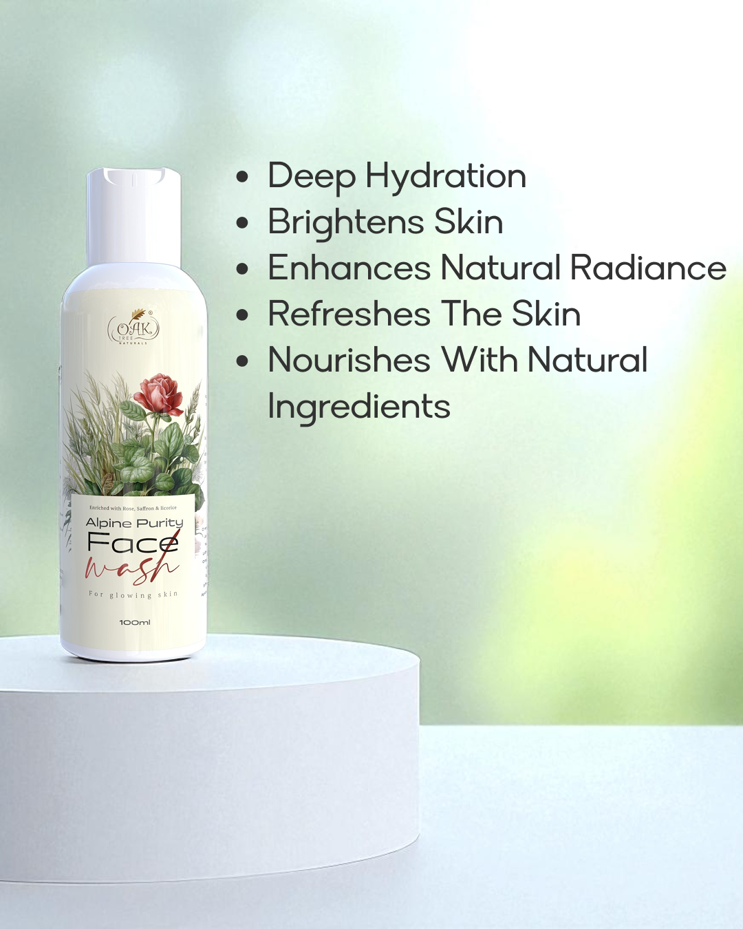 Rose Gold Face Wash for Glowing Skin | Natural Rose Saffron Cleanser | Radiant Complexion (100ml)