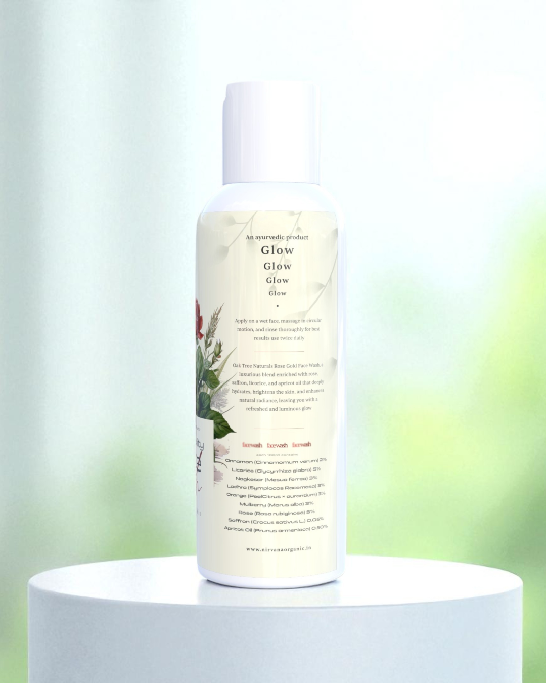 Rose Gold Face Wash for Glowing Skin | Natural Rose Saffron Cleanser | Radiant Complexion (100ml)