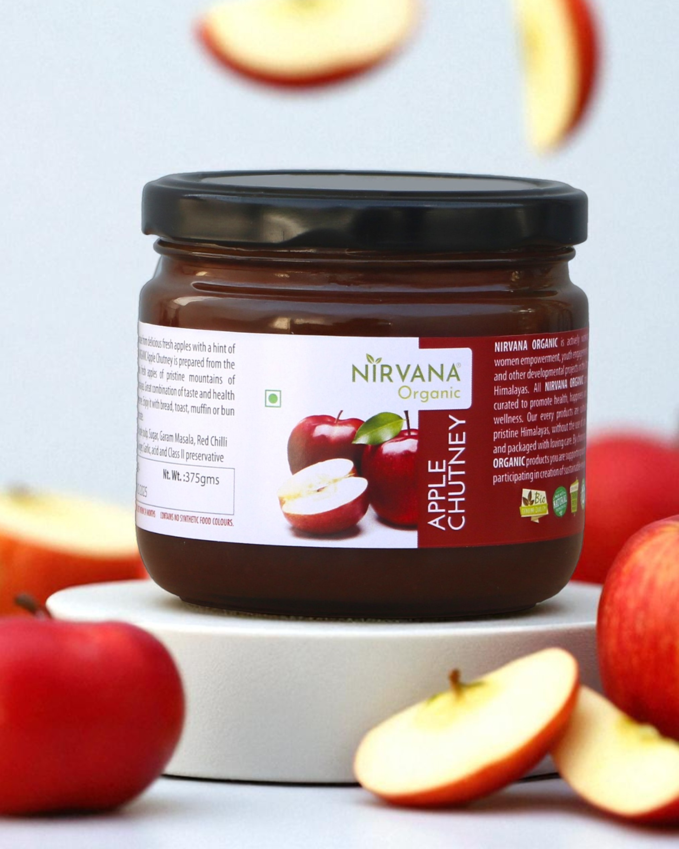 Apple Chutney-Spiced Himalayan Apple Spread-Free from Synthetic Food Color (375gms)