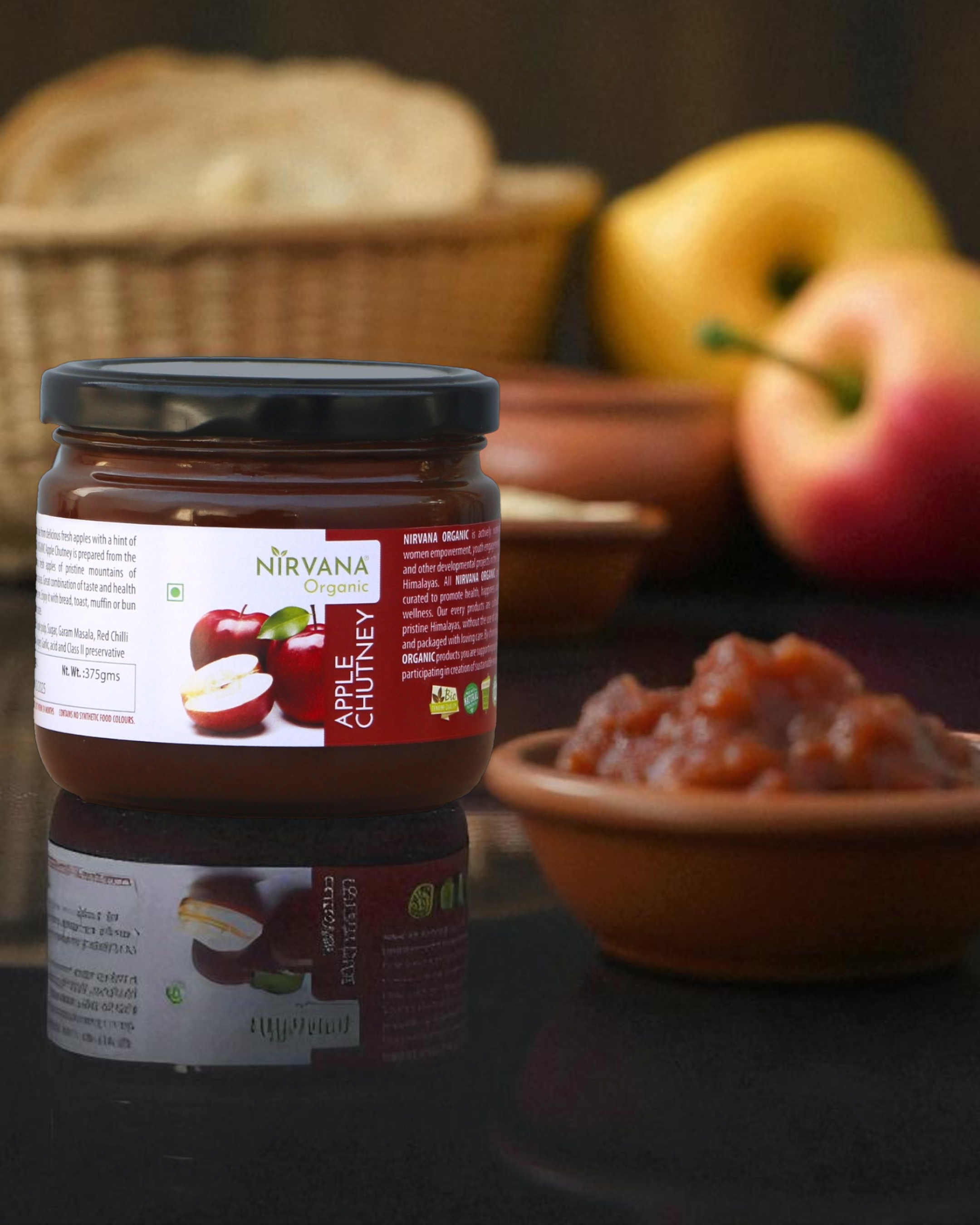 Apple Chutney-Spiced Himalayan Apple Spread-Free from Synthetic Food Color (375gms)