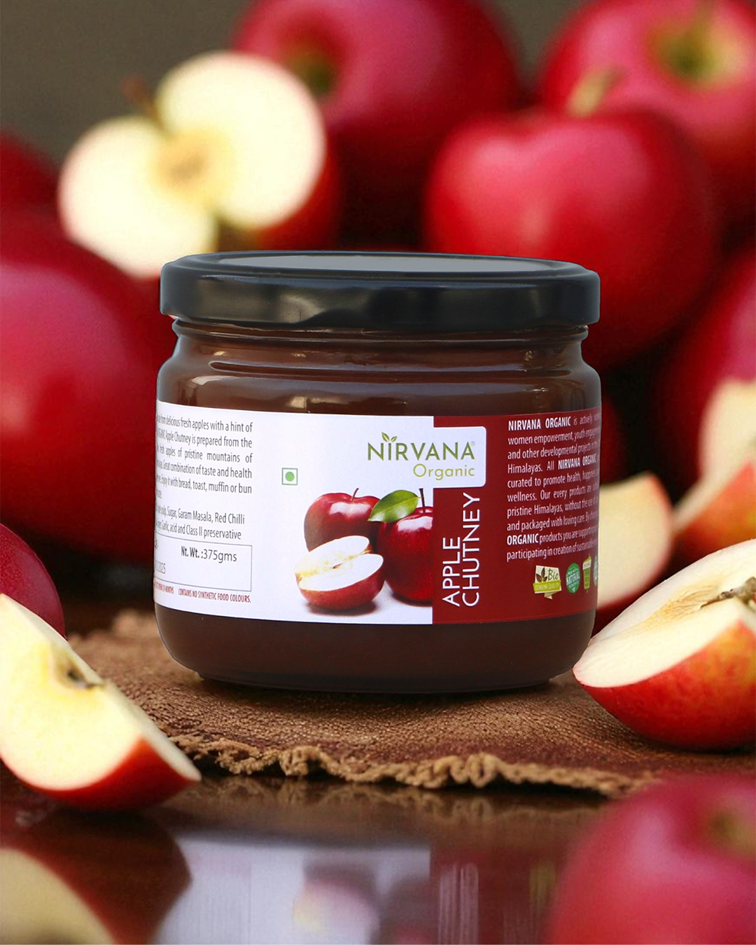 Apple Chutney-Spiced Himalayan Apple Spread-Free from Synthetic Food Color (375gms)