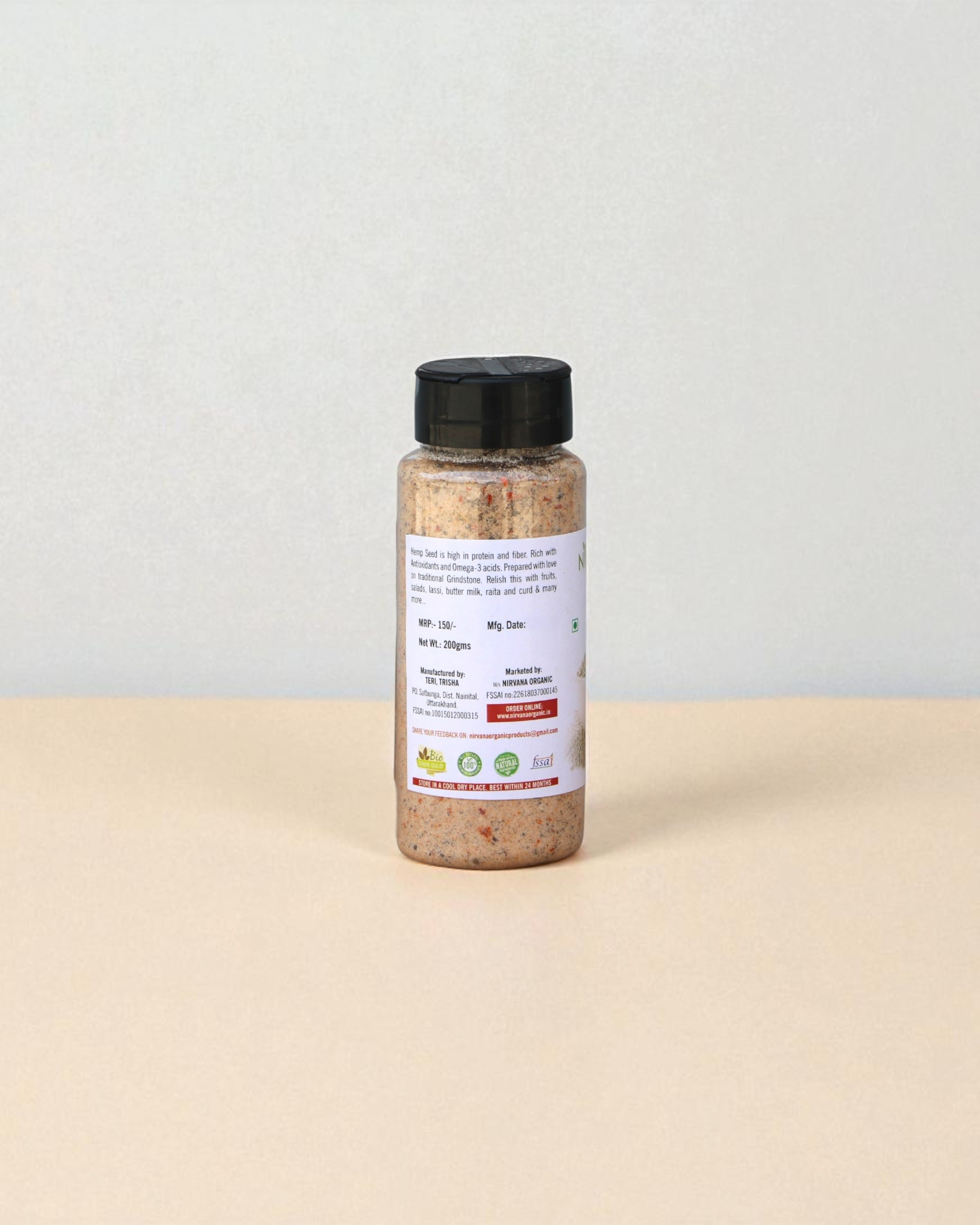 Pahadi Bhang Dana Namak-Himalayan Hemp Seed Salt | Hand Made by Traditional Stone Grinding | Supports Healthy Heart | (150gms)