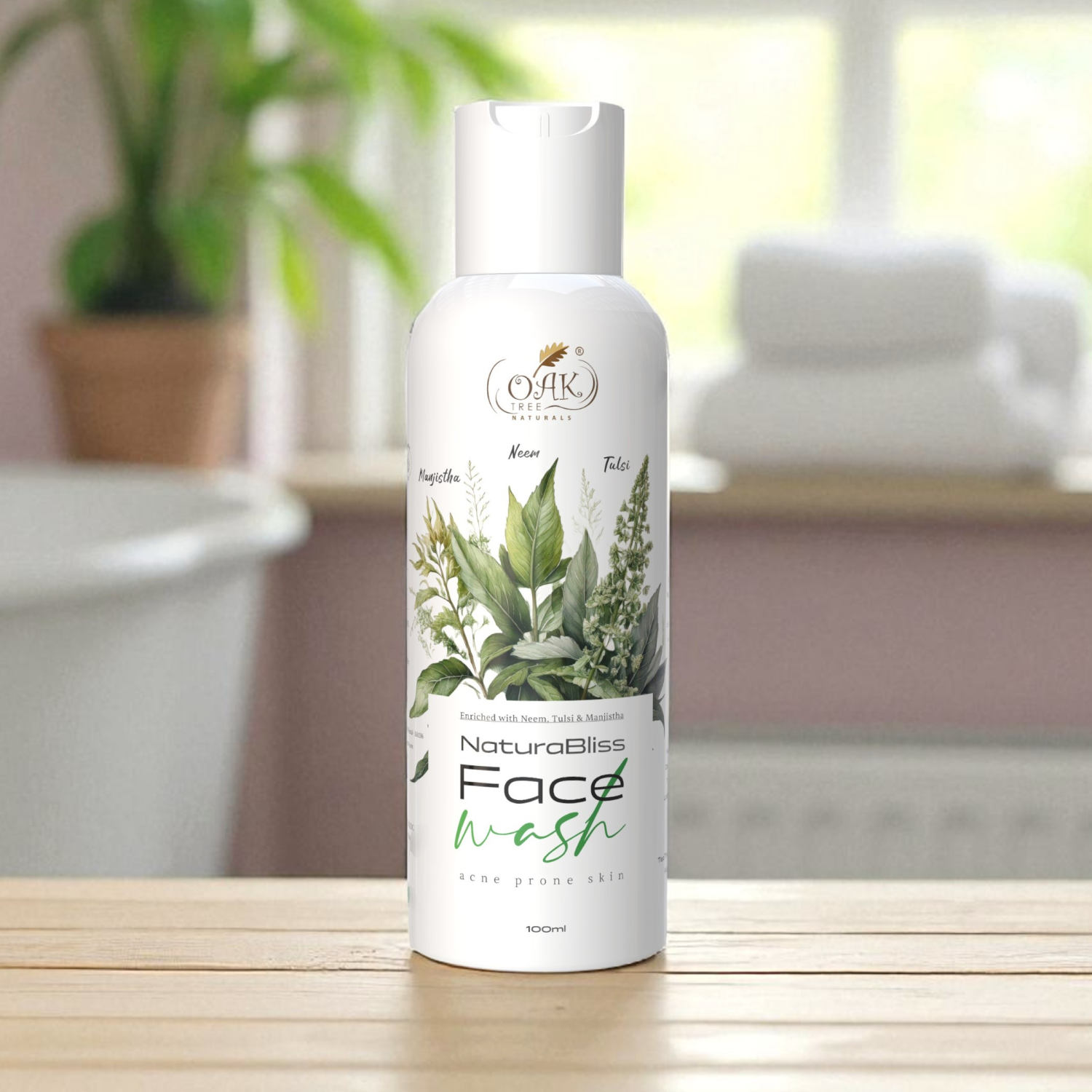 Natural Acne Face Wash for Oily Skin | Neem & Tulsi Anti-Pimple Cleanser | 100ml