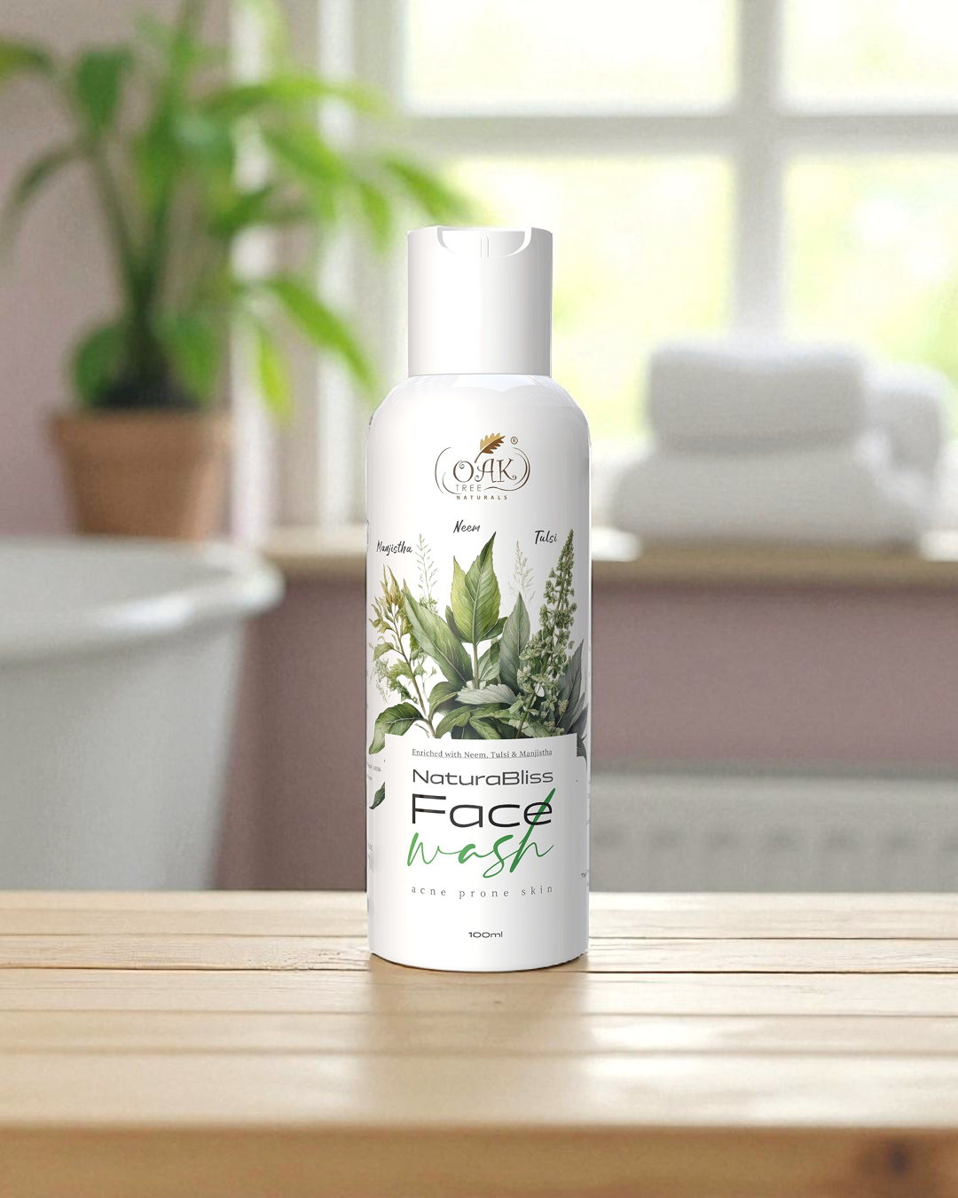 Natural Acne Face Wash for Oily Skin | Neem & Tulsi Anti-Pimple Cleanser | 100ml
