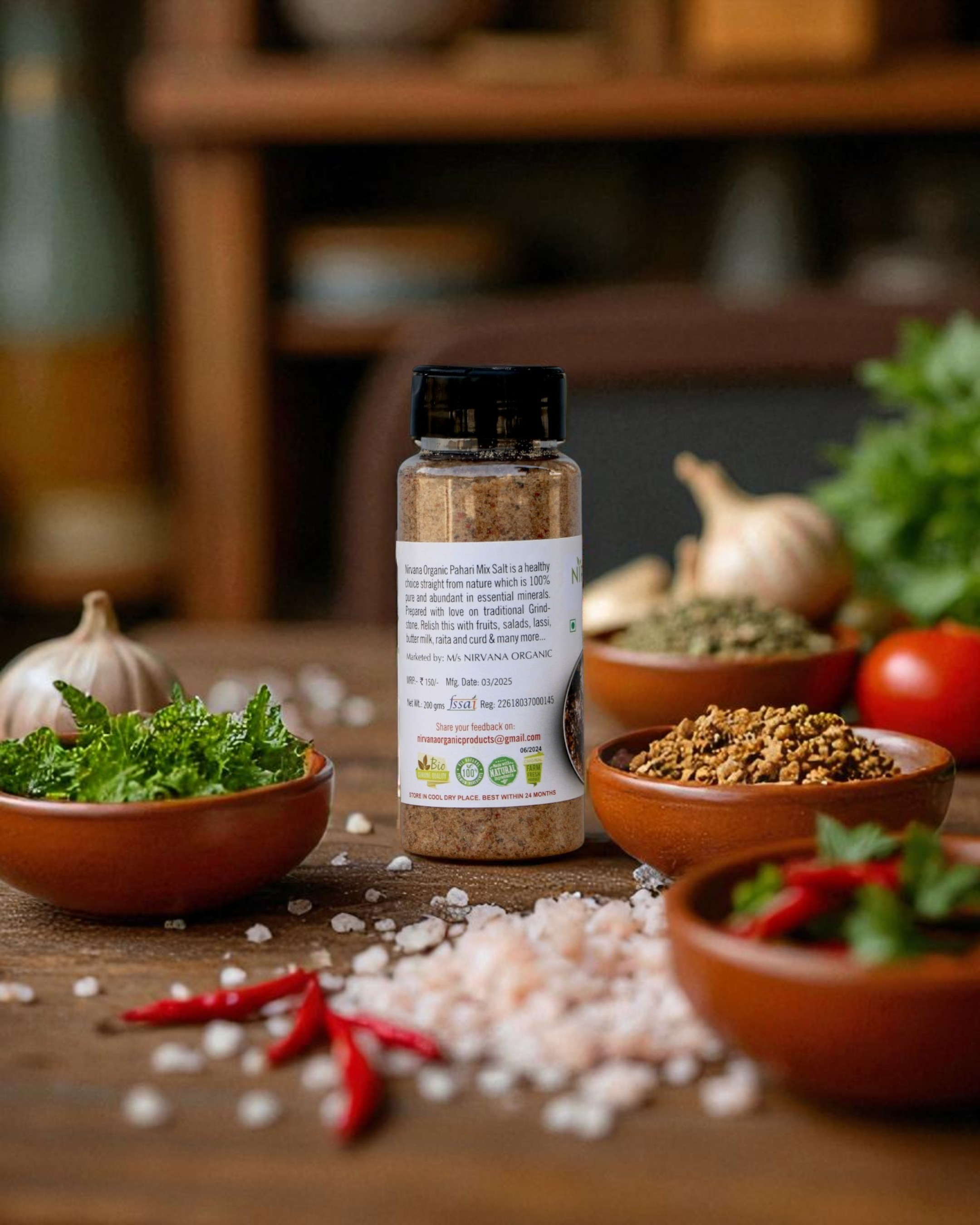 Pahadi Mix Flavour Salt-Hand Made by Traditional Stone Grinding | Mix of 8 Himalayan Spices(150gms)