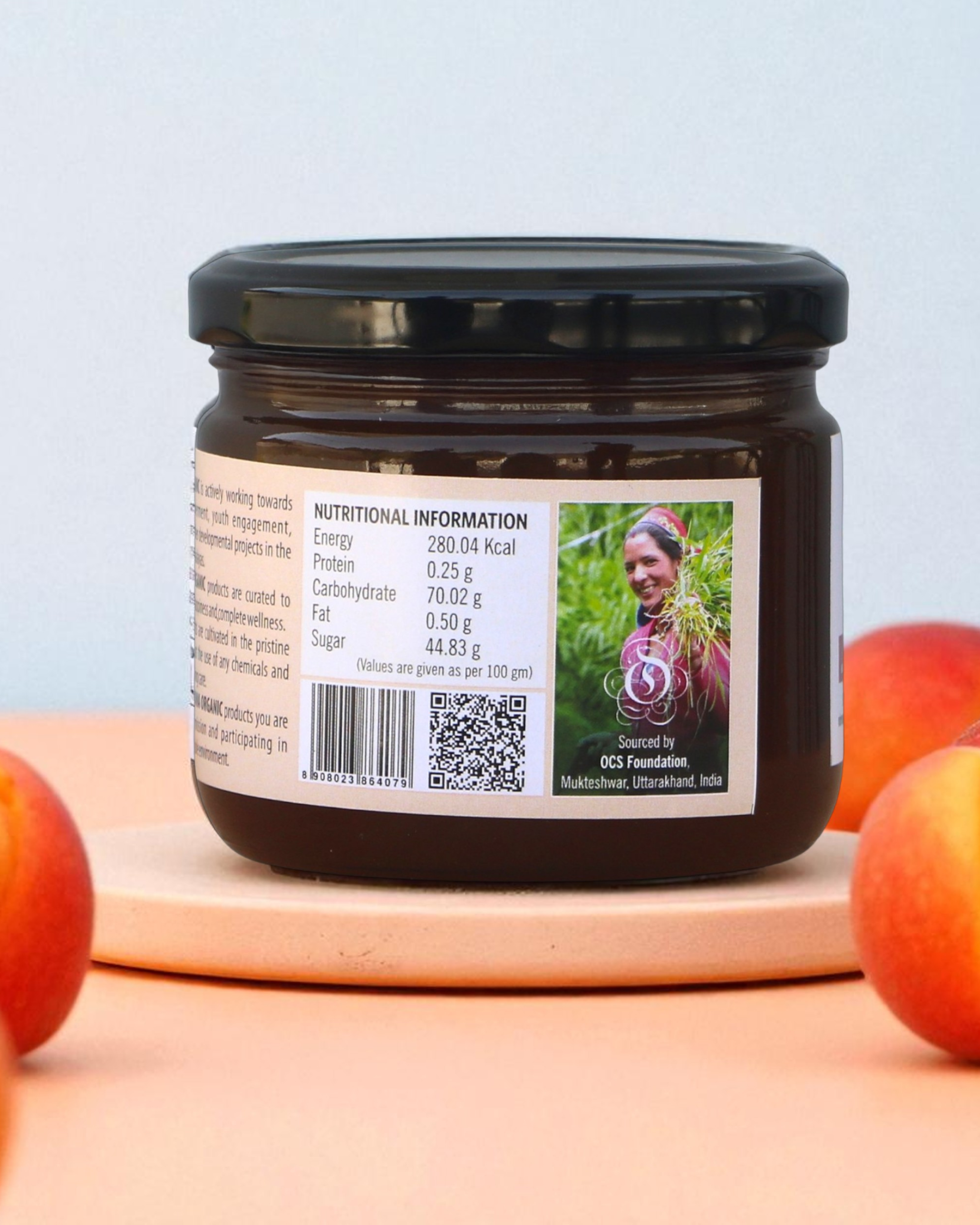 Peach Jam-Sweet & Sour Himalayan Peach-Free from Synthetic Food Color (375gms)