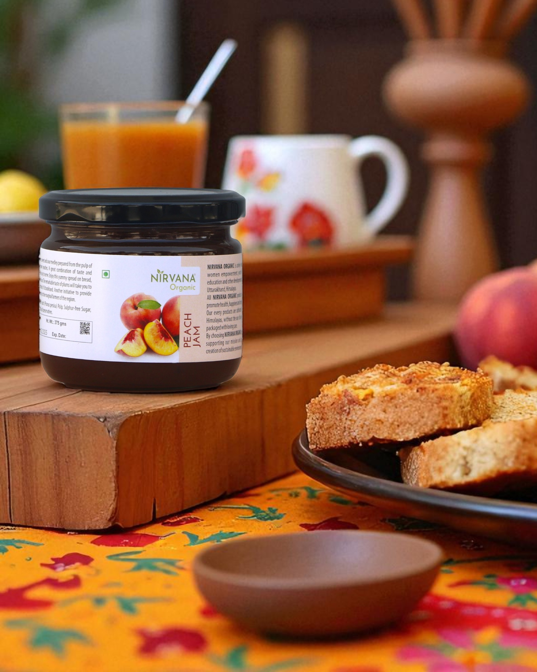 Peach Jam-Sweet & Sour Himalayan Peach-Free from Synthetic Food Color (375gms)