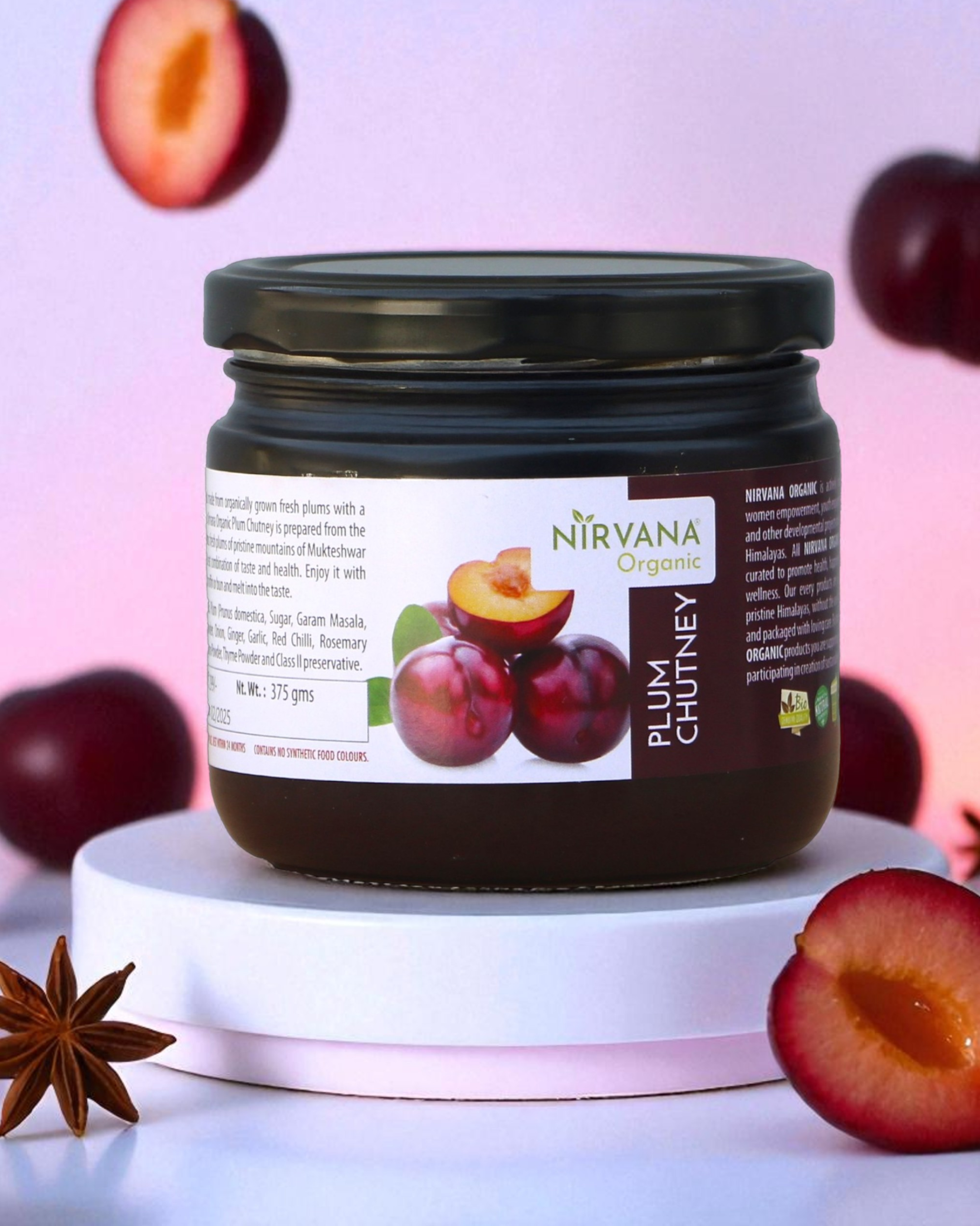 Plum Jam-Sweet & Sour Himalayan Plum-Free from Synthetic Food Color (375gms)