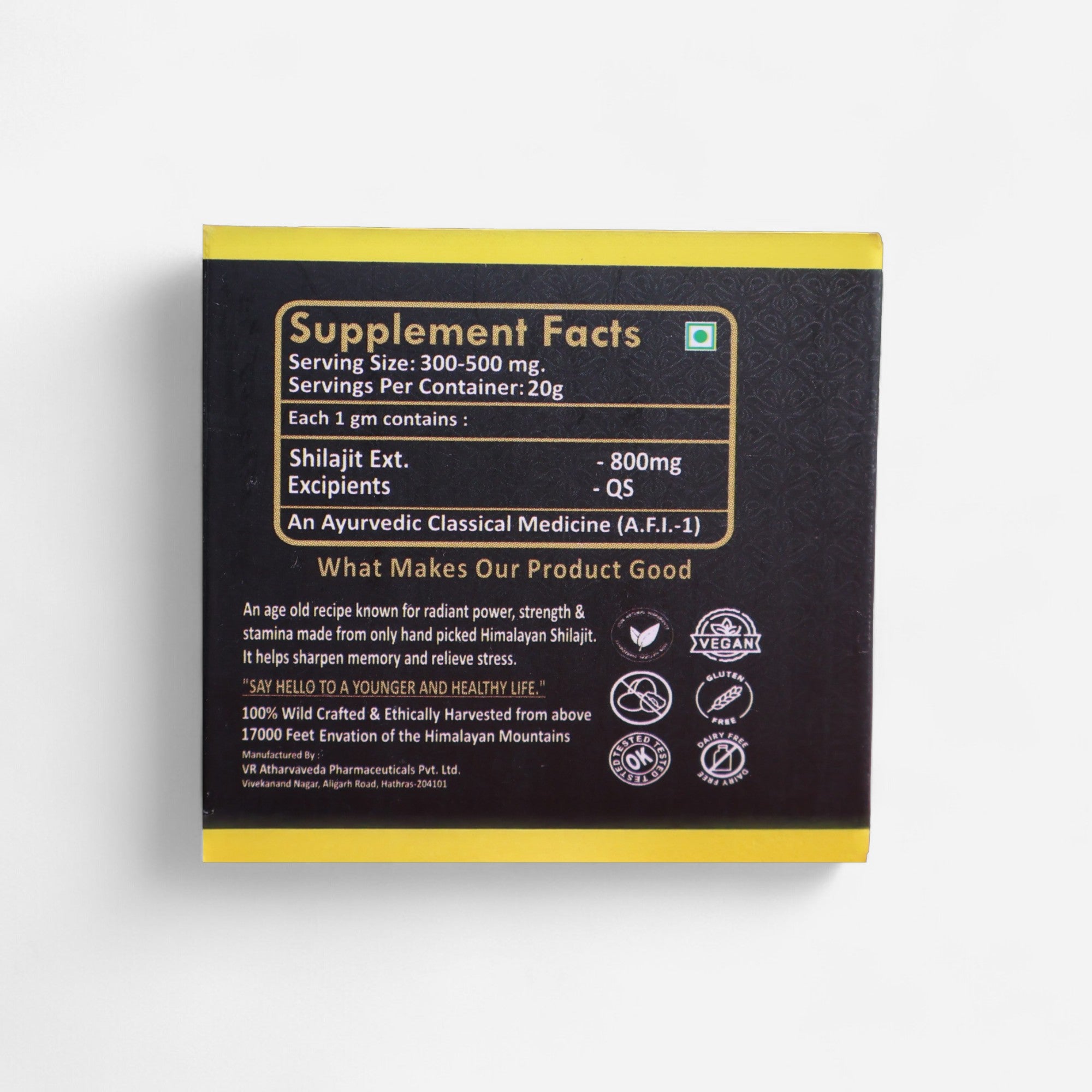 Shilajit-100% Himalayan & Ayurvedic-High in Fulvic Acid-Boost Muscle Growth & Stamina (20gms)