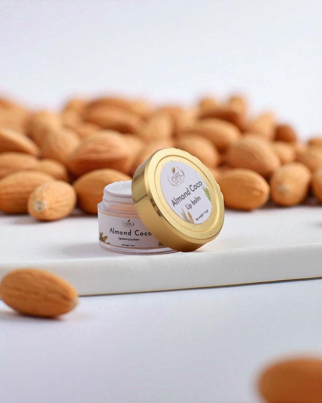 Natural Almond Coconut Lip Balm | Moisturizing Lip Care for Dry Chapped Lips (10g)