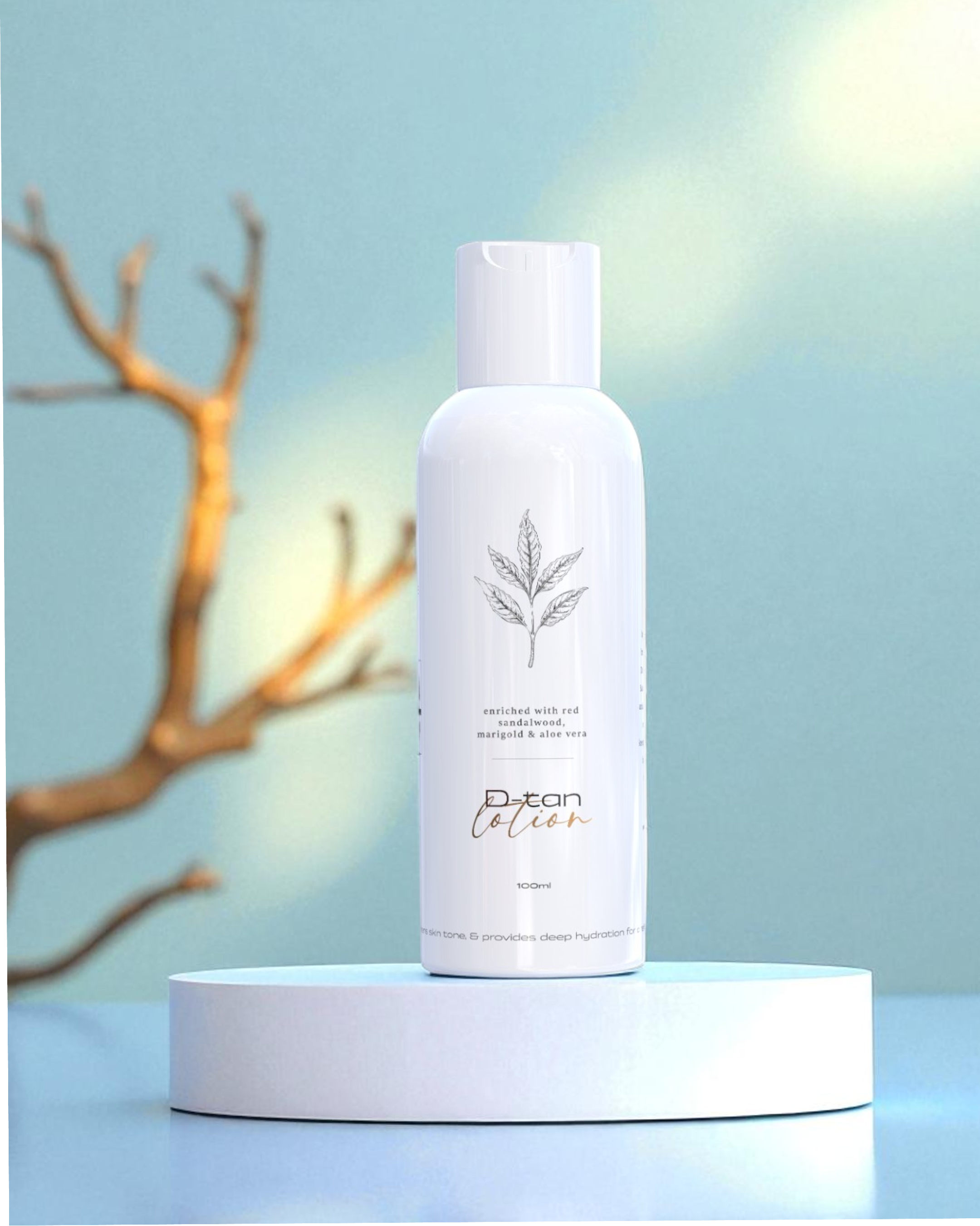 D-Tan Lotion - Natural Tan Remover with Seabuckthorn, Mulberry Extracts, Marigold & Aloe Vera