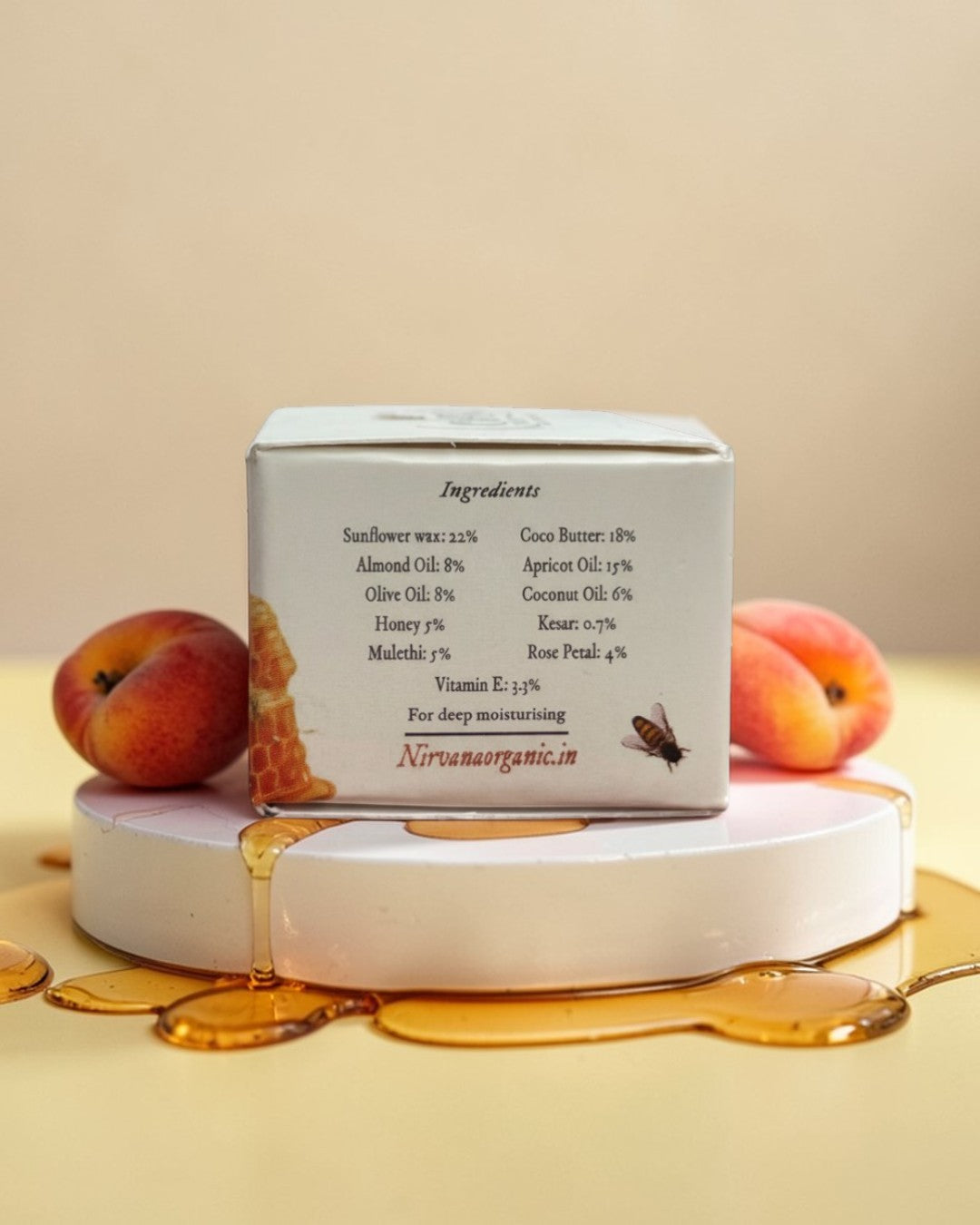 Apricot Honey Lip Balm for Soft Lips | Natural Lip Care with Vitamin E (10gms)